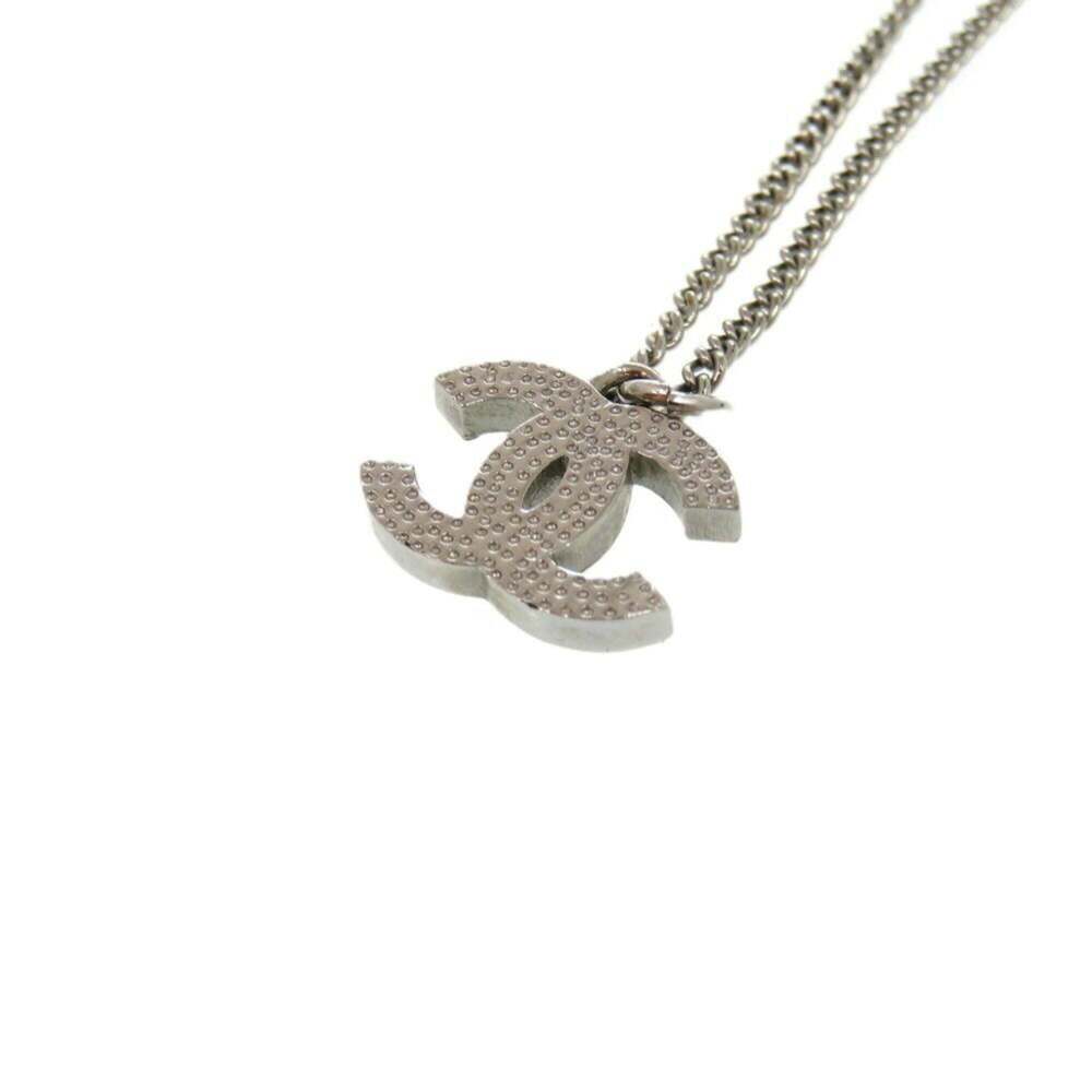 CHANEL Authentic Silver Logo Necklace - Picture 7 of 9